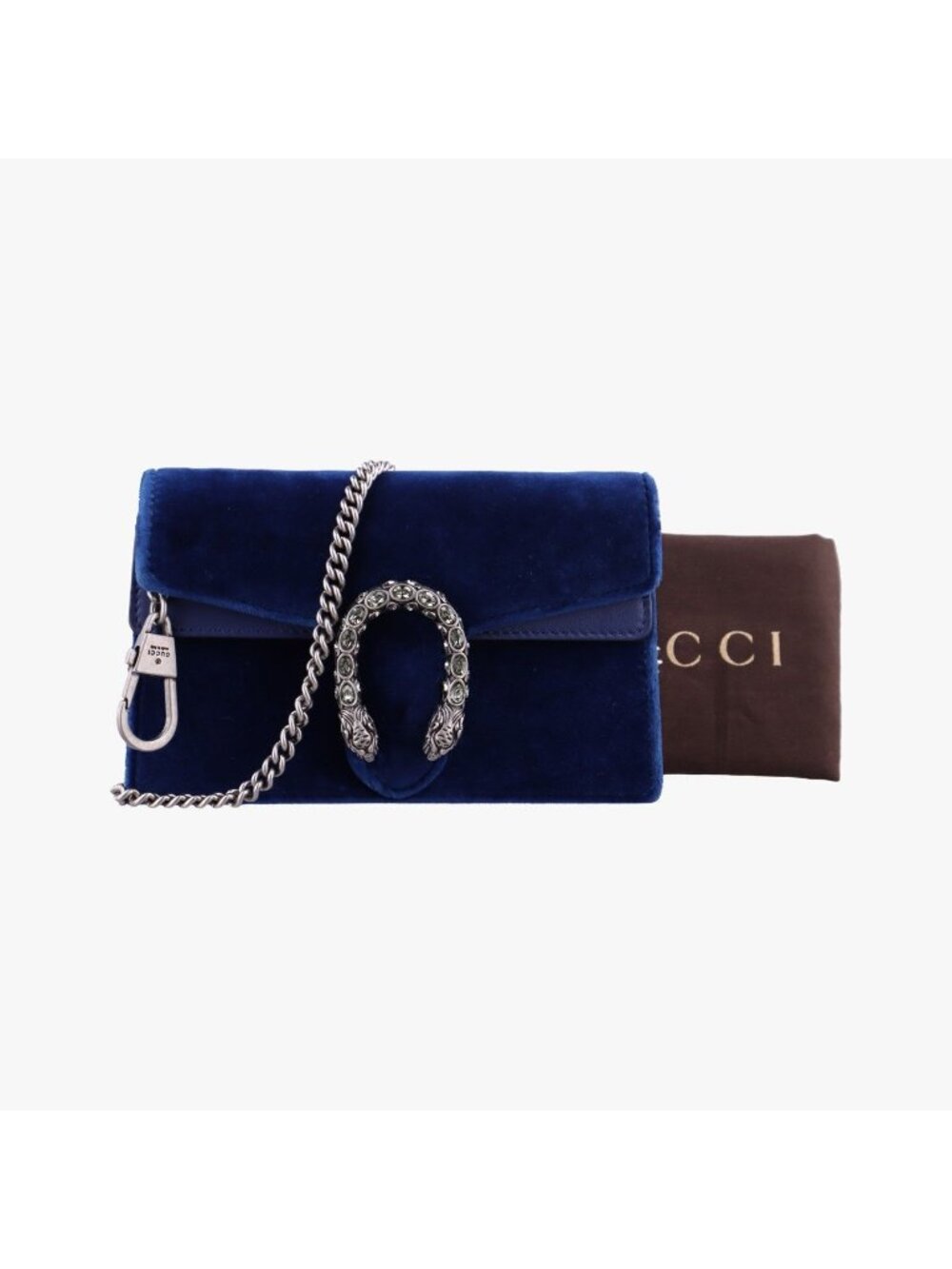 Gucci Dionysus Blue Velour Shoulder Bag